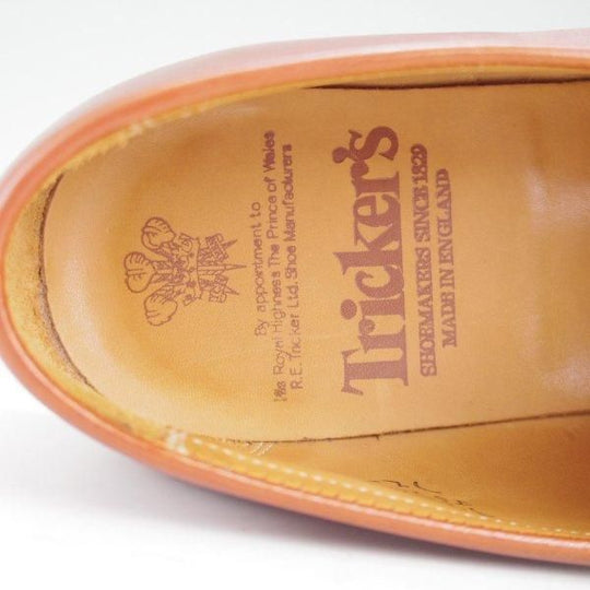 美品★トリッカーズ SIZE 7.5【現行定価10万円以上★コインローファー/JS7928】スリッポン/カーフ/茶/メンズ/Tricker's★l770