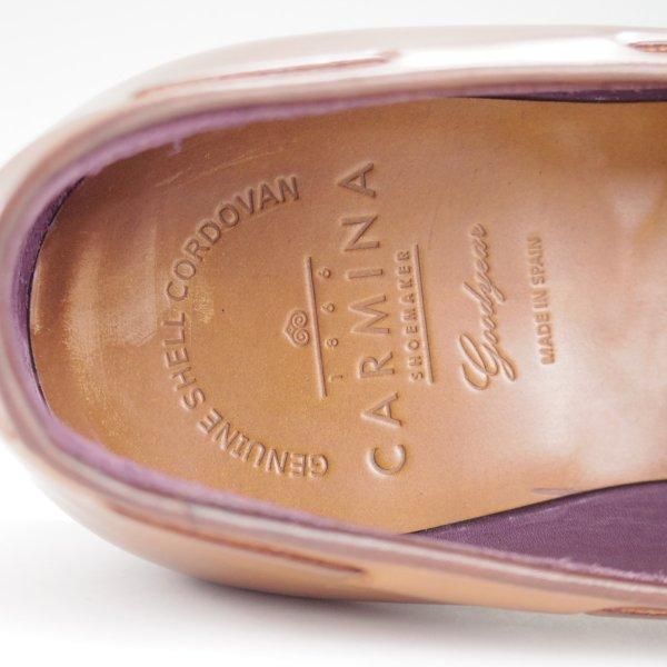 ほぼ未使用★(スペイン製)カルミナ SIZE 6.5【定価￥139,700-★茶系コードバン/BOURBON/ホーウィン社】タッセルローファー/バーボン★l778