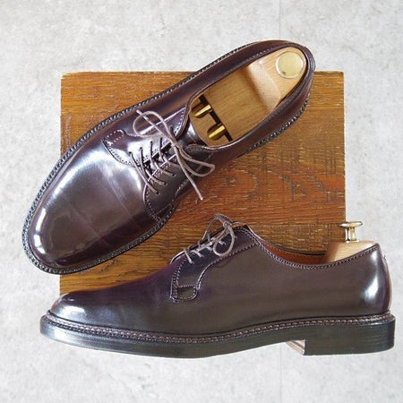極美品★オールデン 9D【定価￥211,200-★コードバン仕様/990】バリーラスト/プレーントゥ/#8/バーガンディー/赤茶/メンズ/ALDEN★l779