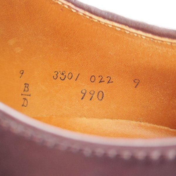 極美品★オールデン 9D【定価￥211,200-★コードバン仕様/990】バリーラスト/プレーントゥ/#8/バーガンディー/赤茶/メンズ/ALDEN★l779