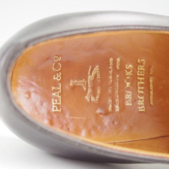 美品★エドワードグリーン UK9.5/US10D【旧工場製★Peal&co/ブルックスブラザーズ別注】プレーントゥ/カーフ/黒/メンズ/EDWARD GREEN★l781