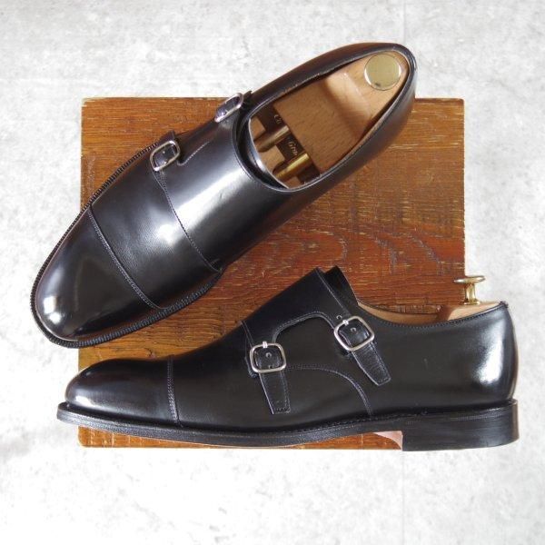 極美品★チャーチ 80G/UK8【定価￥192,500-★COWES/カウズ/173ラスト】ダブルモンク/カーフ/黒/メンズ/Church's★l782