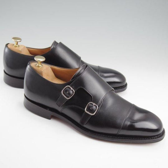 極美品★チャーチ 80G/UK8【定価￥192,500-★COWES/カウズ/173ラスト】ダブルモンク/カーフ/黒/メンズ/Church's★l782