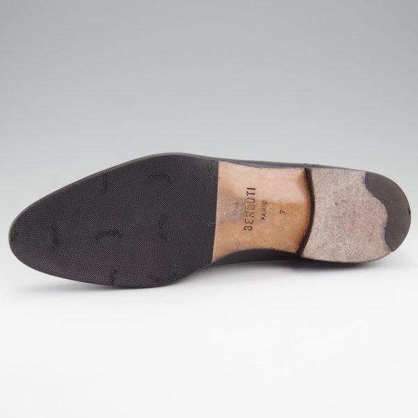 極美品★(仏)ベルルッティ SIZE 7【パティーヌ(NERO GRIGIO)★イミテーション/クォーターブローグ】ヴェネチアレザー/黒/Berluti★l784