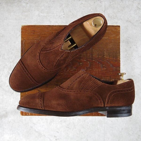 極美品★三陽山長 SIZE 8【定価￥80,300-★十志郎/R2010ラスト】サイドエラスティック/スエード/濃茶/メンズ/Sanyo Yamacho★l785
