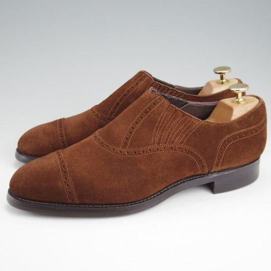 極美品★三陽山長 SIZE 8【定価￥80,300-★十志郎/R2010ラスト】サイドエラスティック/スエード/濃茶/メンズ/Sanyo Yamacho★l785