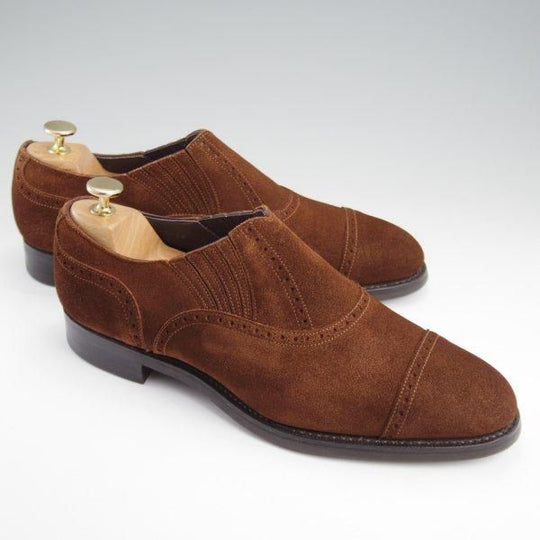 極美品★三陽山長 SIZE 8【定価￥80,300-★十志郎/R2010ラスト】サイドエラスティック/スエード/濃茶/メンズ/Sanyo Yamacho★l785