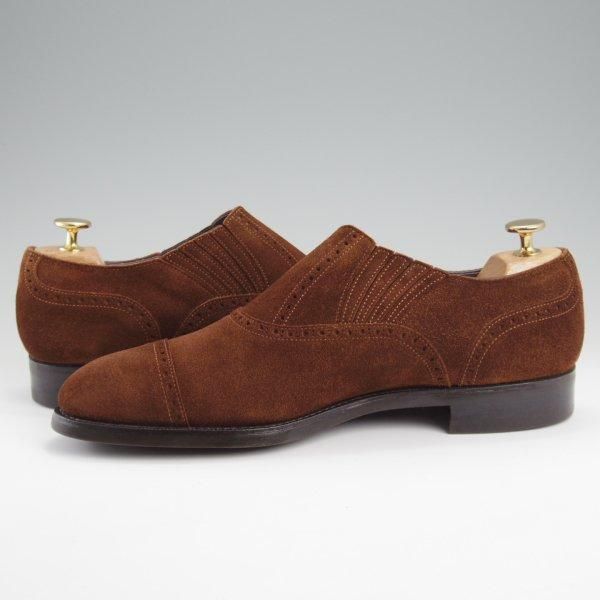 極美品★三陽山長 SIZE 8【定価￥80,300-★十志郎/R2010ラスト】サイドエラスティック/スエード/濃茶/メンズ/Sanyo Yamacho★l785
