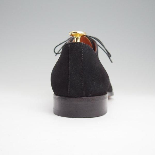 極美品★(伊)サントーニ SIZE 7.5【★ストレートチップ/15004】スエード/黒/メンズ/Santoni★l786