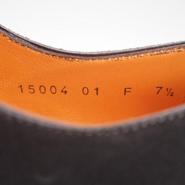 極美品★(伊)サントーニ SIZE 7.5【★ストレートチップ/15004】スエード/黒/メンズ/Santoni★l786