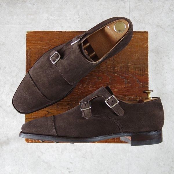 極美品★クロケット&ジョーンズ 6.5E【同系モデル定価￥99,000-★LOWNDES/ダイナイトソール】348ラスト/濃茶/Crockett&Jones★l787