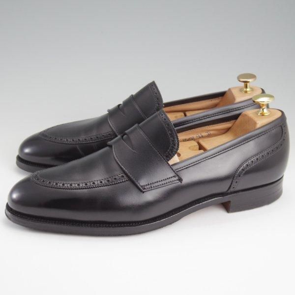 極上★クロケット&ジョーンズ UK9/US9.5D【貴重★ブルックスブラザーズ別注/Peal&co】コインローファー/黒/Crockett&Jones★l789