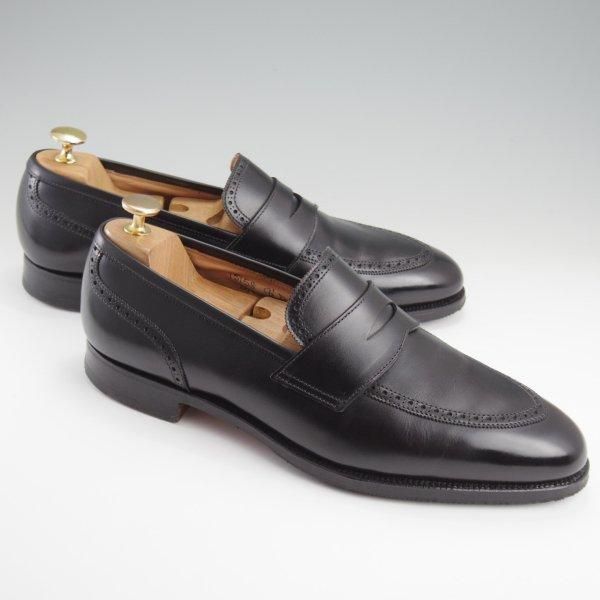 極上★クロケット&ジョーンズ UK9/US9.5D【貴重★ブルックスブラザーズ別注/Peal&co】コインローファー/黒/Crockett&Jones★l789