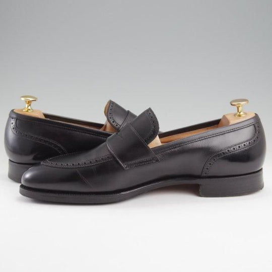 極上★クロケット&ジョーンズ UK9/US9.5D【貴重★ブルックスブラザーズ別注/Peal&co】コインローファー/黒/Crockett&Jones★l789