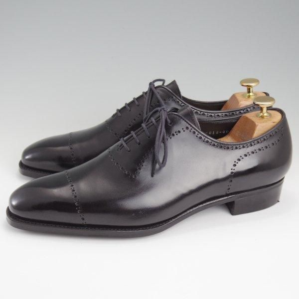 極美品★三陽山長 SIZE 8【★舞之介/R309ラスト】ホールカット/クォーターブローグ/カーフ/黒/メンズ/MAINOSUKE/Sanyo Yamacho★l790