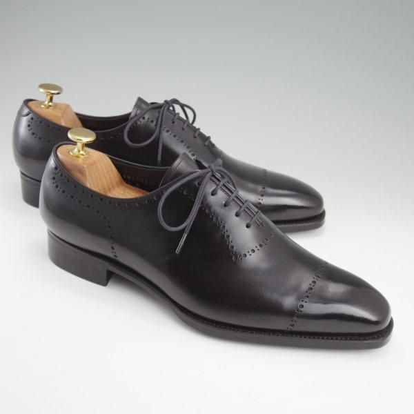 極美品★三陽山長 SIZE 8【★舞之介/R309ラスト】ホールカット/クォーターブローグ/カーフ/黒/メンズ/MAINOSUKE/Sanyo Yamacho★l790