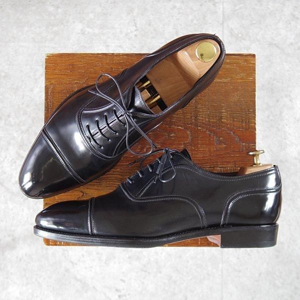 極美品★(スペイン製)カルミナ SIZE 7.5【定価￥123,120-★コードバン/トレーディングポスト別注】ストレートチップ/黒/CARMINA★l791