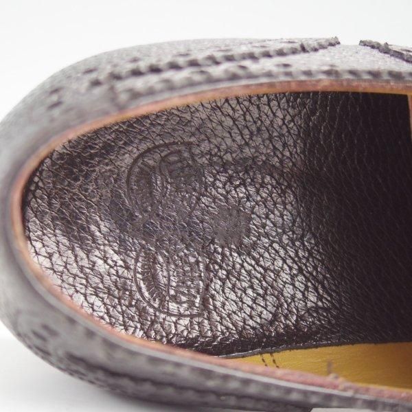 極美品★(銀座)クレマチス UK5.5程度【総製作費35万円以上★極希少なジビエ革を使用/９分半仕立て】セミブローグ/黒/CLEMATIS★l794