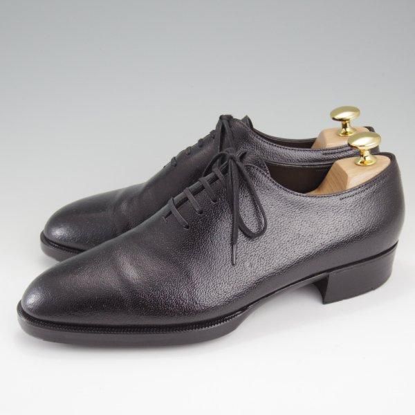 美品★(青山)ヨウヘイフクダ UK5.5程度【総製作費60万円以上★極希少なジビエ革を使用/ビスポーク】ホールカット/黒/Yohei Fukuda★l795