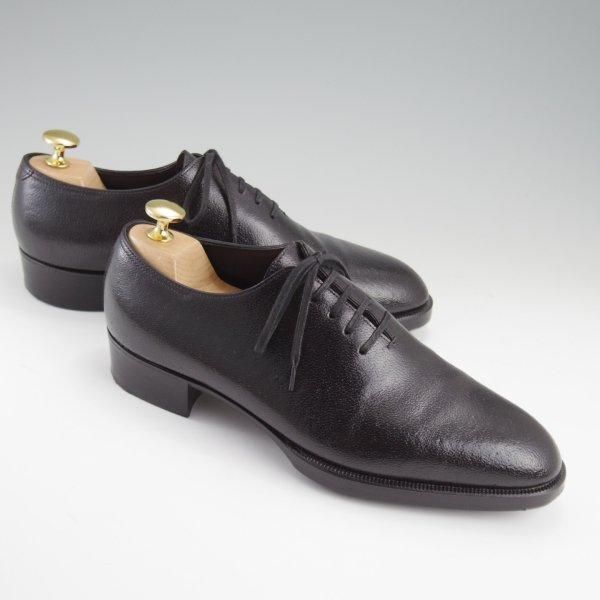 美品★(青山)ヨウヘイフクダ UK5.5程度【総製作費60万円以上★極希少なジビエ革を使用/ビスポーク】ホールカット/黒/Yohei Fukuda★l795