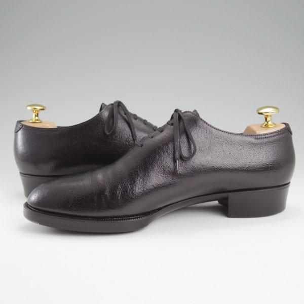 美品★(青山)ヨウヘイフクダ UK5.5程度【総製作費60万円以上★極希少なジビエ革を使用/ビスポーク】ホールカット/黒/Yohei Fukuda★l795