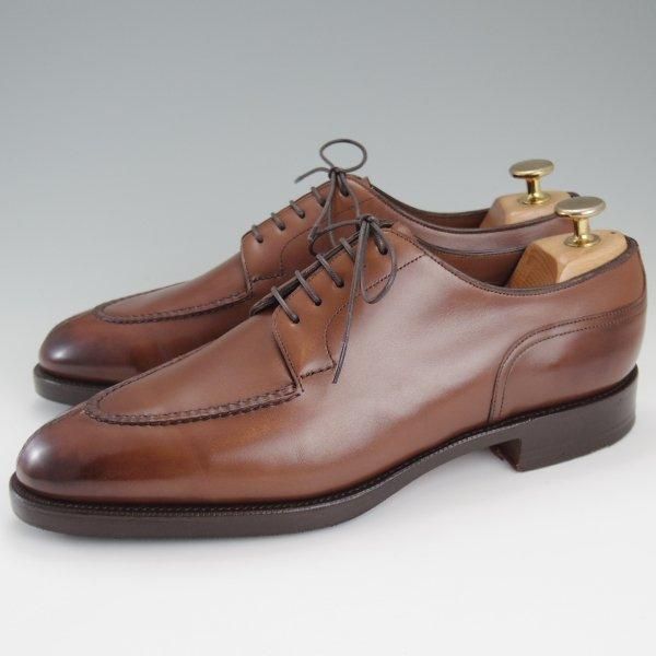 極美品★エドワードグリーン 7E【定価￥273,900-★ドーバー/DOVER/32ラスト】スキンステッチ/Uチップ/カーフ/濃茶/EDWARD GREEN★l800