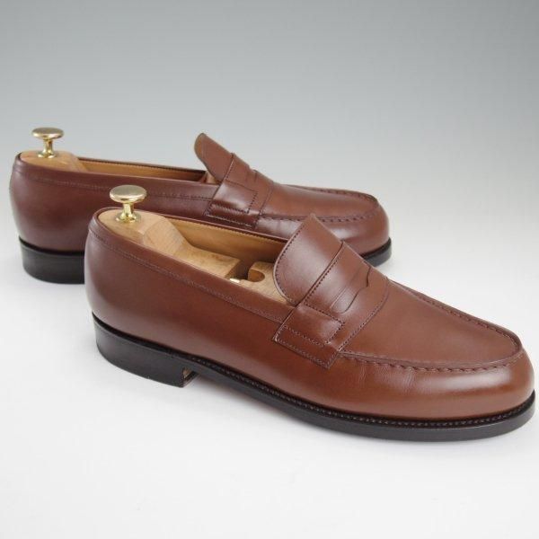 極美品★J.M.ウエストン 7D【定価￥151,800-★180/コインローファー】41ラスト/ボックスカーフ/タン/茶/Weston/ウェストン★l803