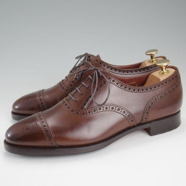 極美品★クロケット&ジョーンズ 6E【定価￥121,000-★COVENTRY/セミブローグ】コベントリー/341ラスト/カーフ/濃茶/Crockett&Jones★l804
