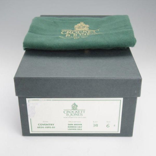 極美品★クロケット&ジョーンズ 6E【定価￥121,000-★COVENTRY/セミブローグ】コベントリー/341ラスト/カーフ/濃茶/Crockett&Jones★l804