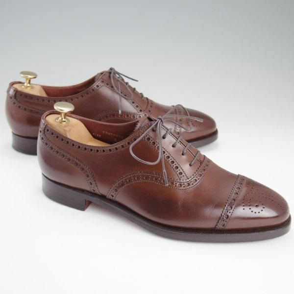 極美品★クロケット&ジョーンズ 6E【定価￥121,000-★COVENTRY/セミブローグ】コベントリー/341ラスト/カーフ/濃茶/Crockett&Jones★l804