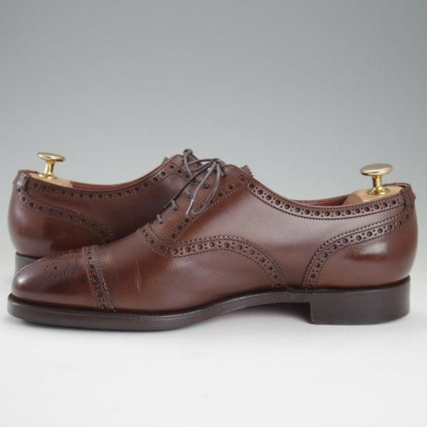 極美品★クロケット&ジョーンズ 6E【定価￥121,000-★COVENTRY/セミブローグ】コベントリー/341ラスト/カーフ/濃茶/Crockett&Jones★l804