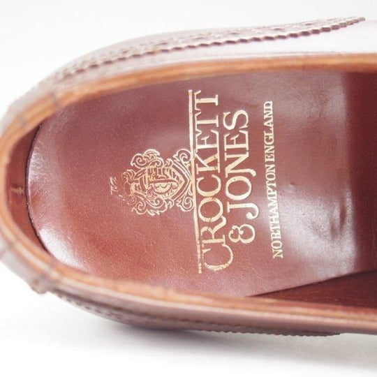 極美品★クロケット&ジョーンズ 6E【定価￥121,000-★COVENTRY/セミブローグ】コベントリー/341ラスト/カーフ/濃茶/Crockett&Jones★l804