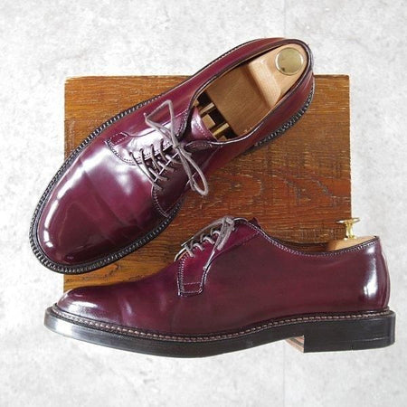 極美品★オールデン 8E【定価￥184,800-★コードバン仕様/990】バリーラスト/プレーントゥ/#8/バーガンディー/赤茶/メンズ/ALDEN★l810