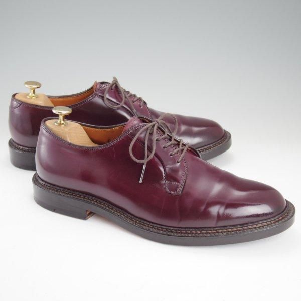 極美品★オールデン 8E【定価￥184,800-★コードバン仕様/990】バリーラスト/プレーントゥ/#8/バーガンディー/赤茶/メンズ/ALDEN★l810