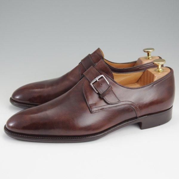 ★ジョンロブ SIZE 42.5/UK8程度【貴重★(仏)エルメス別注/HERMES/ミュージアムカーフ】H103ラスト/JARVIS/モンク/濃茶/JOHN LOBB★l812