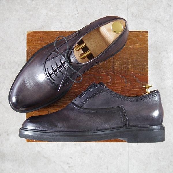 極美品★(仏)ベルルッティ SIZE 7【定価￥280,500-★アプロム/ヴェネチアレザー/プレーントゥ】MEDIUM FLANEL/黒系/Berluti★l813