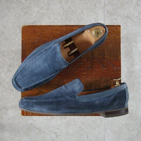 極上★ジョンロブ 6.5E【コンビ仕様★ローファー/紺】スリッポン/スエード×カーフ/メンズ/JOHN LOBB★l816