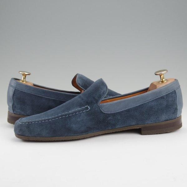 極上★ジョンロブ 6.5E【コンビ仕様★ローファー/紺】スリッポン/スエード×カーフ/メンズ/JOHN LOBB★l816