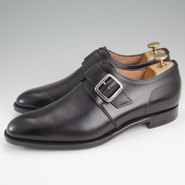 美品★(英)チーニー 7F【現定価7.4万円程度★シティコレクション/MOORGATE】11028ラスト/モンクストラップ/カーフ/黒/CHEANEY★l820