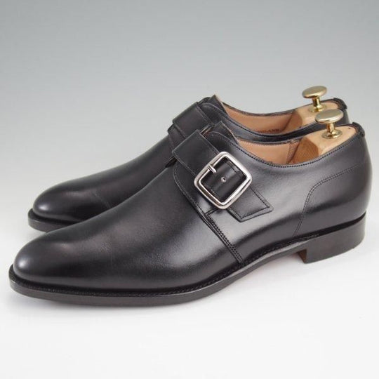 美品★(英)チーニー 7F【現定価7.4万円程度★シティコレクション/MOORGATE】11028ラスト/モンクストラップ/カーフ/黒/CHEANEY★l820