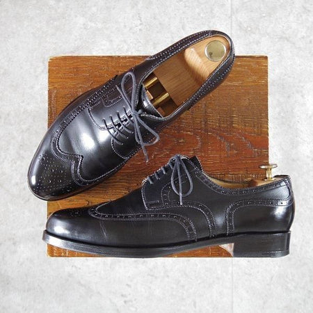 極上★(東欧)VASS/ヴァーシュ SIZE 40【モデル定価￥159,500-★純正シューツリー付/Budapest/P2ラスト】フルブローグ/カーフ/黒★l821