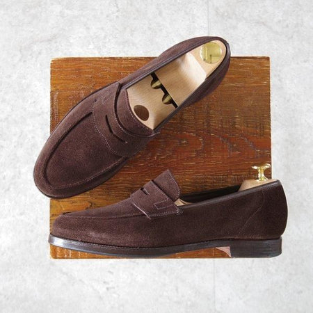 極上★クロケット&ジョーンズ 6E【同系モデル定価9万円以上★RICHMOND/314ラスト】コインローファー/スエード/濃茶/Crockett&Jones★l831