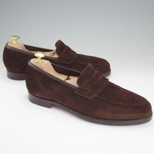 極上★クロケット&ジョーンズ 6E【同系モデル定価9万円以上★RICHMOND/314ラスト】コインローファー/スエード/濃茶/Crockett&Jones★l831