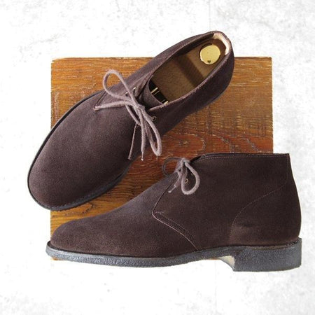 美品★チャーチ 70F/UK7【定価￥156,200-★SAHARA/81ラスト/チャッカブーツ】サハラ/スエード/濃茶/メンズ/Church's★l832