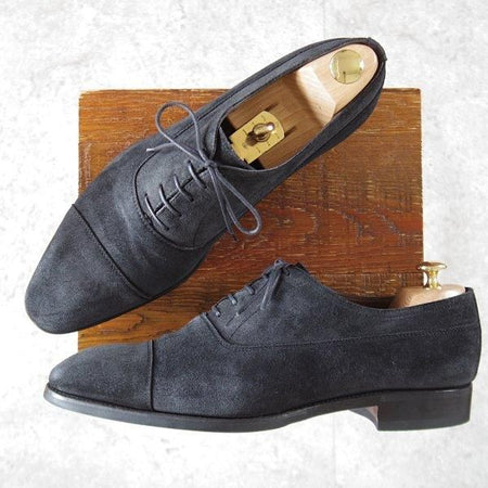 極上★(スペイン製)カルミナ SIZE 10【モデル定価￥95,700-★ストレートチップ/10085】SIMPSONラスト/スエード/黒/メンズ/CARMINA★l833