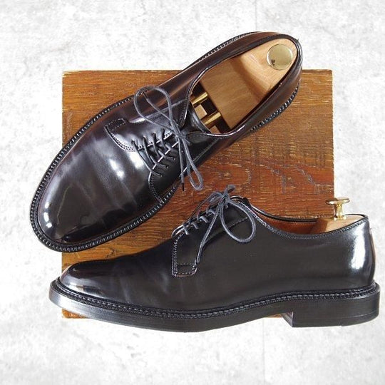 美品★オールデン 8E【定価￥211,200-★コードバン仕様/9901】バリーラスト/プレーントゥ/黒/メンズ/ALDEN★l837