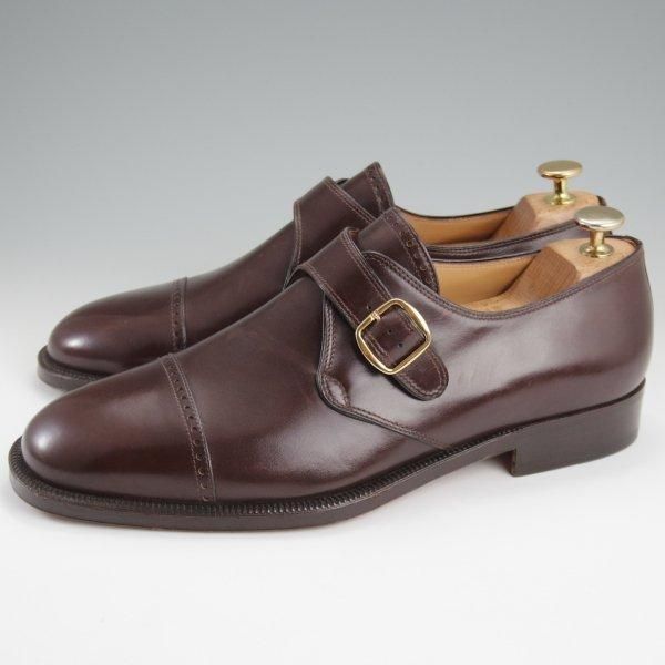 未使用★(伊)タニノクリスチー SIZE 8【デッドストック品★モンクストラップ/濃茶】カーフ/メンズ/TANINO CRISCI★l838