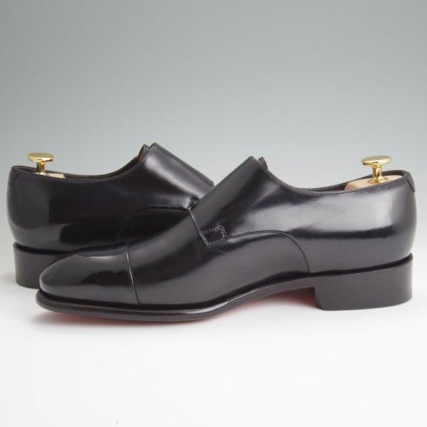 極美品★(伊)サントーニ SIZE 6【上級★グッドイヤーウェルテッド製法/レベルソ仕立て】ダブルモンク/カーフ/黒/メンズ/Santoni★l839