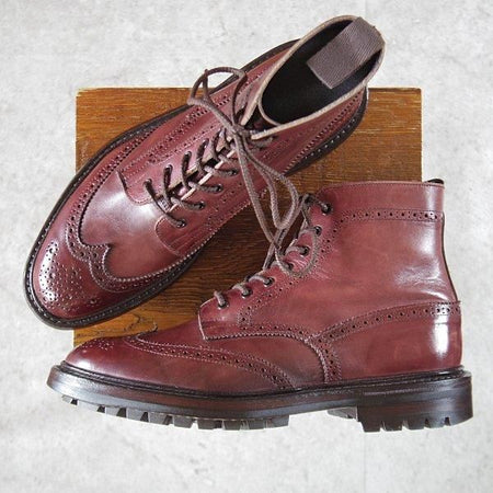 美品★トリッカーズ SIZE 8【同系モデル定価￥132,000-★コマンドソール仕様/カントリ−ブーツ/M7789】カーフ/赤茶/Tricker's★l842