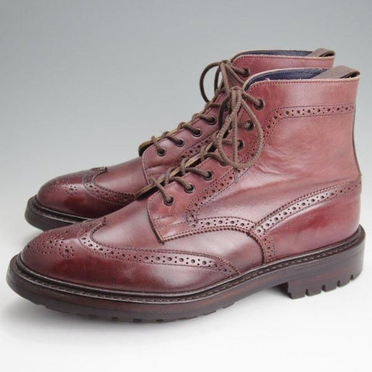 美品★トリッカーズ SIZE 8【同系モデル定価￥132,000-★コマンドソール仕様/カントリ−ブーツ/M7789】カーフ/赤茶/Tricker's★l842